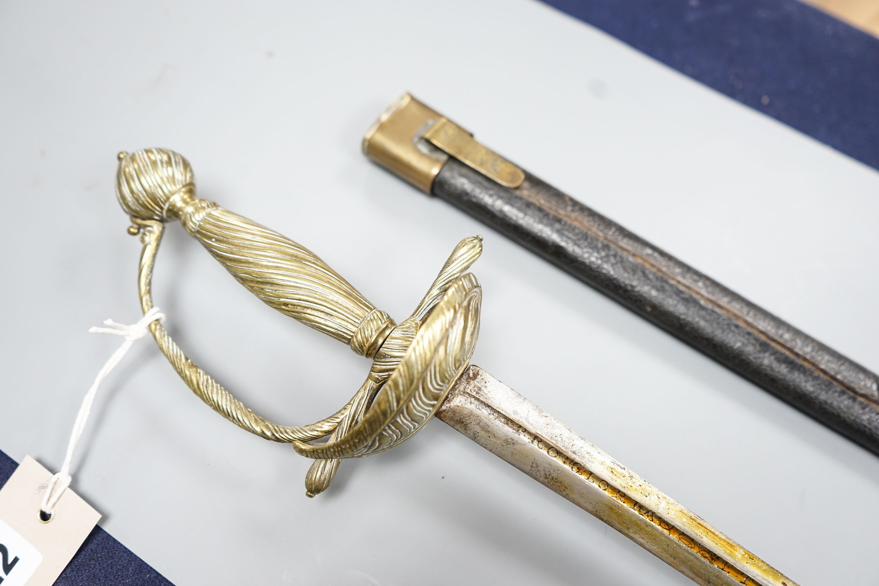 An early 19th century Prussian officer's sword, length 88cm